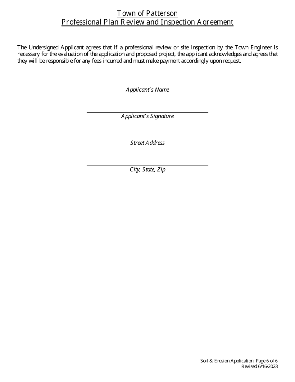 Stormwater, Soil Erosion, and Sediment Control Application - Town of Patterson, New York, Page 6