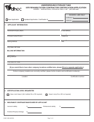 DHEC Form 3499 Site Rehabilitation Contractor Certification Application - South Carolina, Page 2