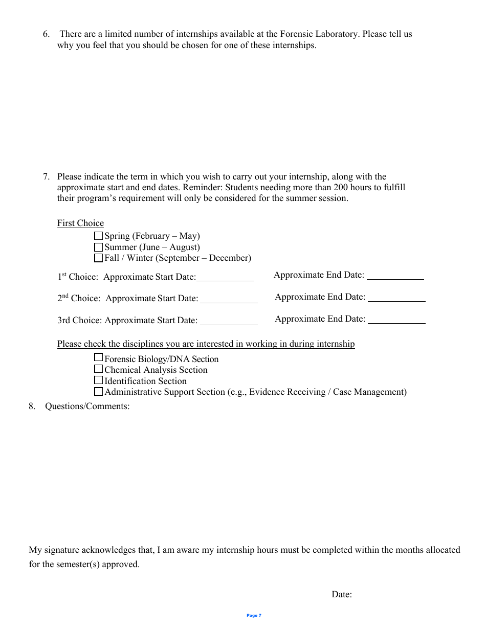 Despp Internship Forensic Lab Application - Connecticut, Page 7
