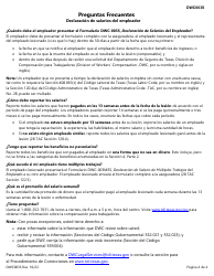 Formulario DWC003S Declaracion De Salarios Del Empleador - Texas (Spanish), Page 4