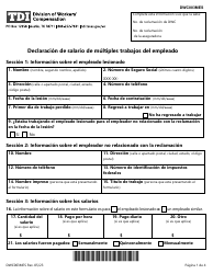 Formulario DWC003MES Declaracion De Salario De Multiples Trabajos Del Empleado - Texas (Spanish)
