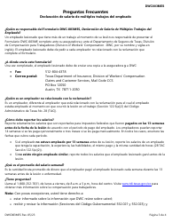 Formulario DWC003MES Declaracion De Salario De Multiples Trabajos Del Empleado - Texas (Spanish), Page 3