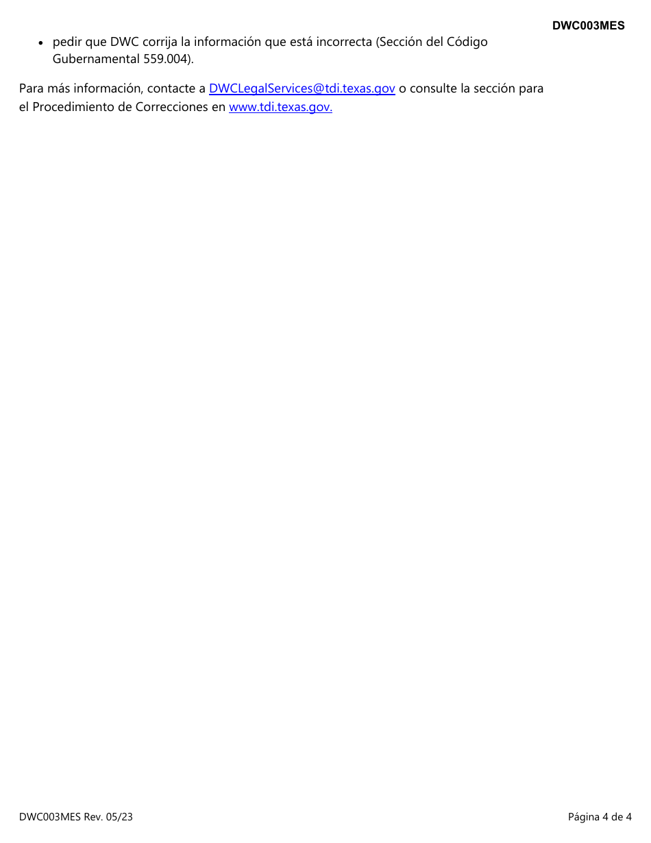 Formulario DWC003MES Declaracion De Salario De Multiples Trabajos Del Empleado - Texas (Spanish), Page 4