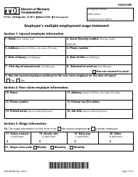Form DWC003ME Employee&#039;s Multiple Employment Wage Statement - Texas