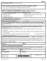 Form DWC022 Request for a Required Medical Examination (Rme) - Texas, Page 2