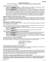 Formulario DWC049S Solicitud Para Programar Una Audiencia Para Disputar Beneficios Medicos (Medical Contested Case Hearing - Mcch, Por Su Nombre Y Siglas En Ingles) - Texas (Spanish), Page 3