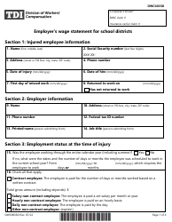 Document preview: Form DWC003SD Employer's Wage Statement for School Districts - Texas