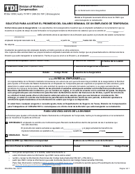 Document preview: Formulario DWC055S Solicitud Para Ajustar El Promedio Del Salario Semanal De Un Empleado De Temporada - Texas (Spanish)