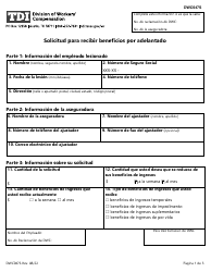 Document preview: Formulario DWC047S Solicitud Para Recibir Beneficios Por Adelantado - Texas (Spanish)