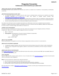 Formulario DWC047S Solicitud Para Recibir Beneficios Por Adelantado - Texas (Spanish), Page 3