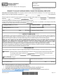 Document preview: Form DWC055 Request to Adjust Average Weekly Wage for Seasonal Employee - Texas