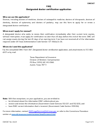 Form DWC067 Designated Doctor Certification Application - Texas, Page 9