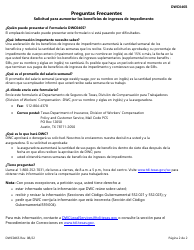Formulario DWC046S Solicitud Para Acelerar Los Beneficios De Ingresos De Impedimento - Texas (Spanish), Page 2