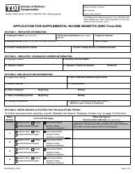 Form DWC052 Application for Supplemental Income Benefits - Texas