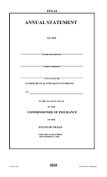 Form FIN128 Annual Statement - Farm Mutual Companies - Texas