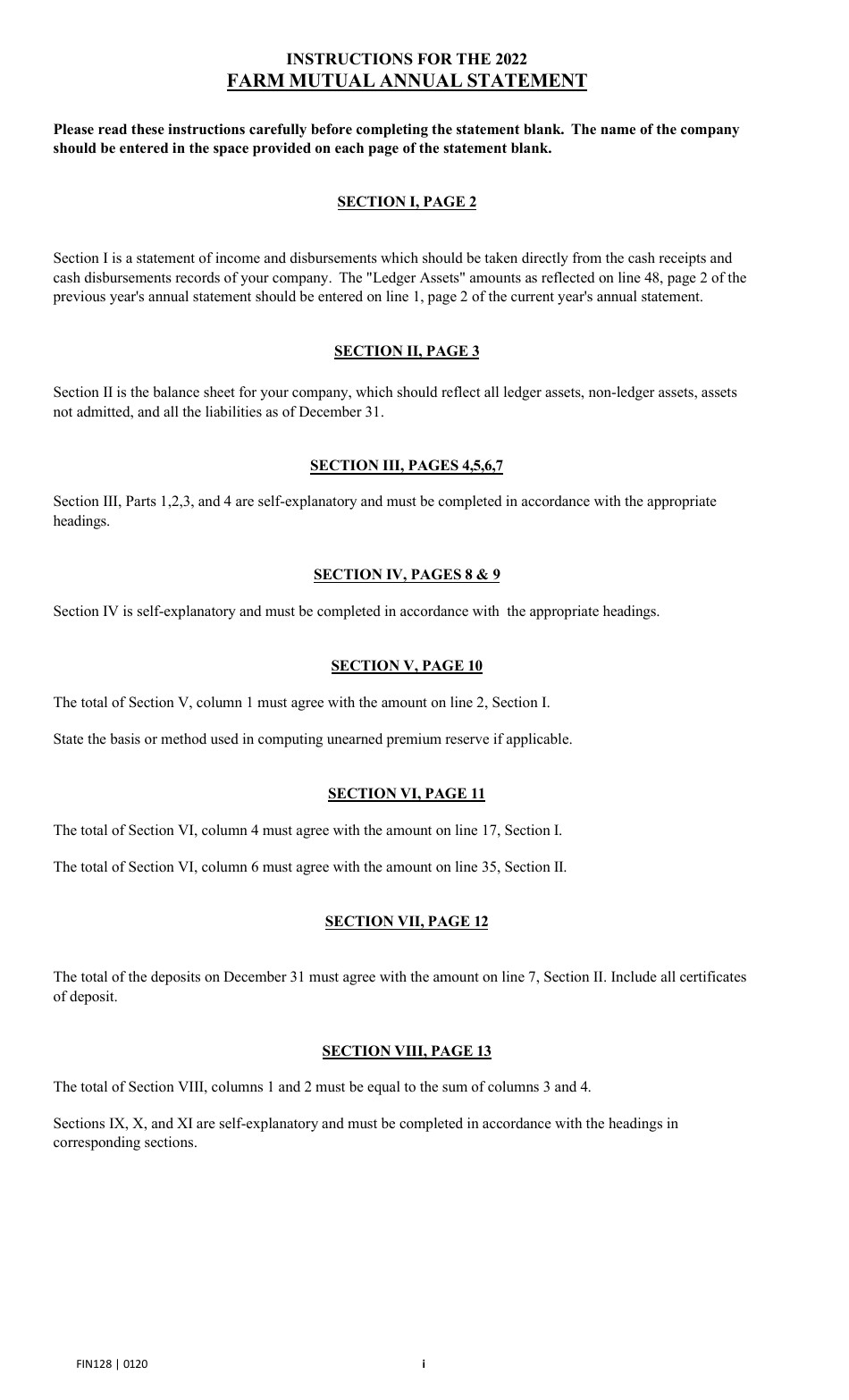 Form FIN128 Annual Statement - Farm Mutual Companies - Texas, Page 2