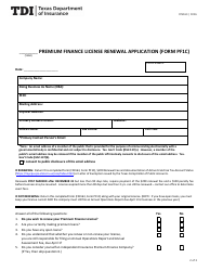 Form FIN163 (PF1C) Premium Finance License Renewal Application - Texas, Page 2