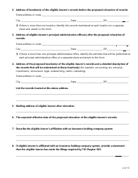 Form FIN145 (TDI BR-93) Notice of Intent to Relocate Books and Records Outside of Texas - Texas, Page 2