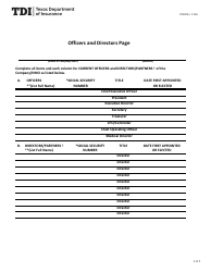Document preview: Form FIN306 Officers and Directors Page - Texas