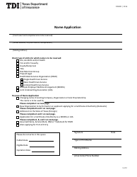 Form FIN300 Company Name Applicatio - Texas