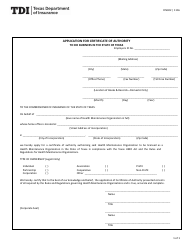 Document preview: Form FIN302 Application for Certificate of Authority to Do Business in the State of Texas - Texas
