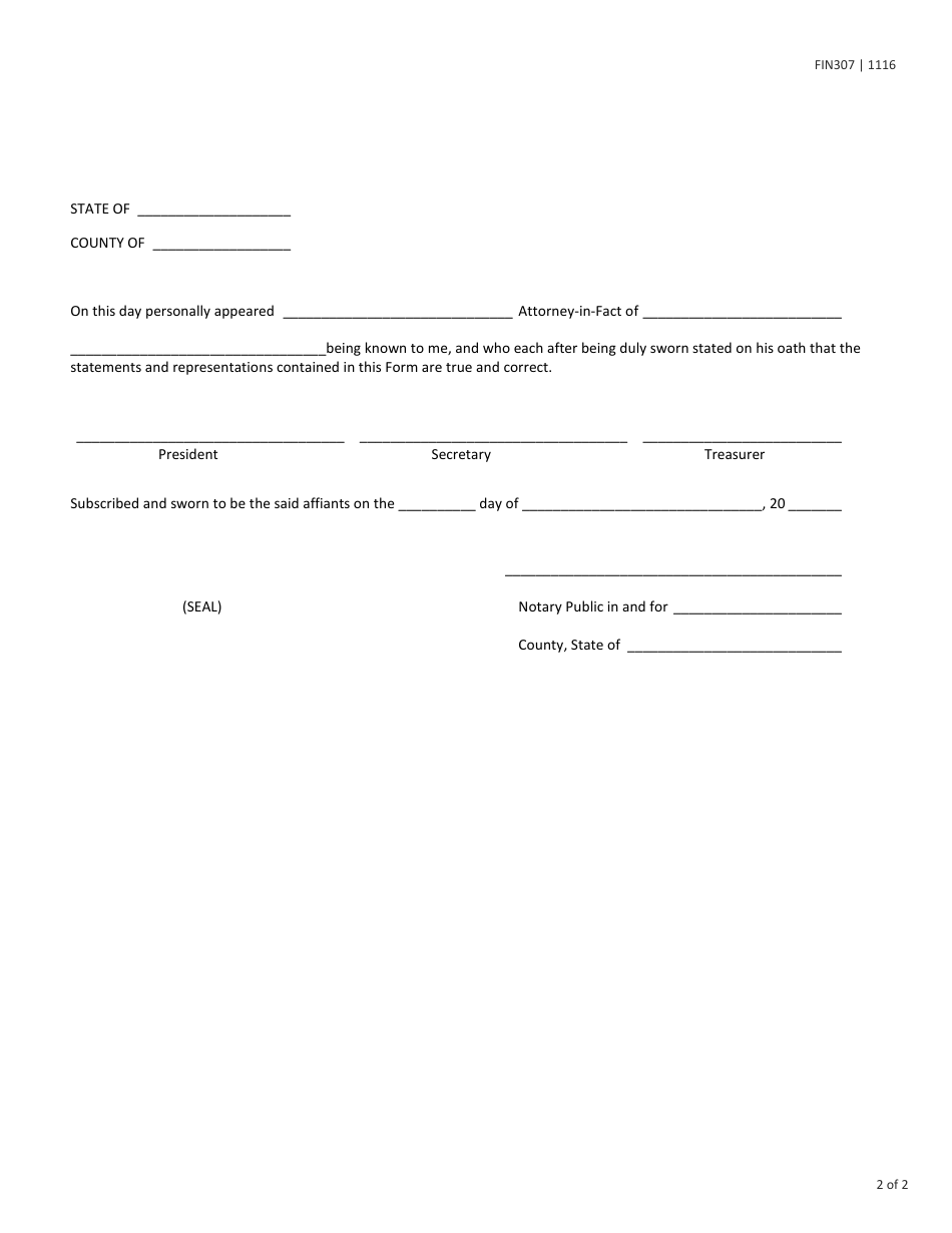 Form FIN307 Attorney-In-fact and Underwriters Page - Texas, Page 2