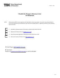 Document preview: Form FIN371 Checklist for Change in Attorney-In-fact for Reciprocals - Texas