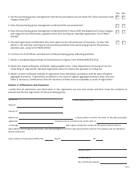 Form FIN414 (PG1) Notification to the Commissioner of Insurance for Registration as a Purchasing Group - Texas, Page 3