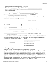 Form FIN434 Biographical Affidavit for Life Settlement Providers or Brokers - Texas, Page 4