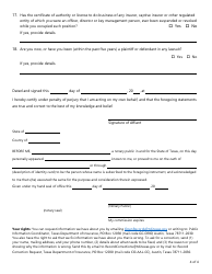 Form FIN181 Biographical Affidavit for a Captive Insurance Company - Texas, Page 4