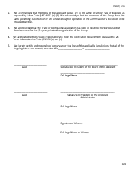 Form FIN465 Application for Certificate of Approval to Conduct Workers&#039; Compensation Self-insurance Group (Sig) Business in the State of Texas - Texas, Page 2