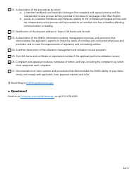 Form FIN357 Checklist HMO Certificate of Authority Application - Texas, Page 3