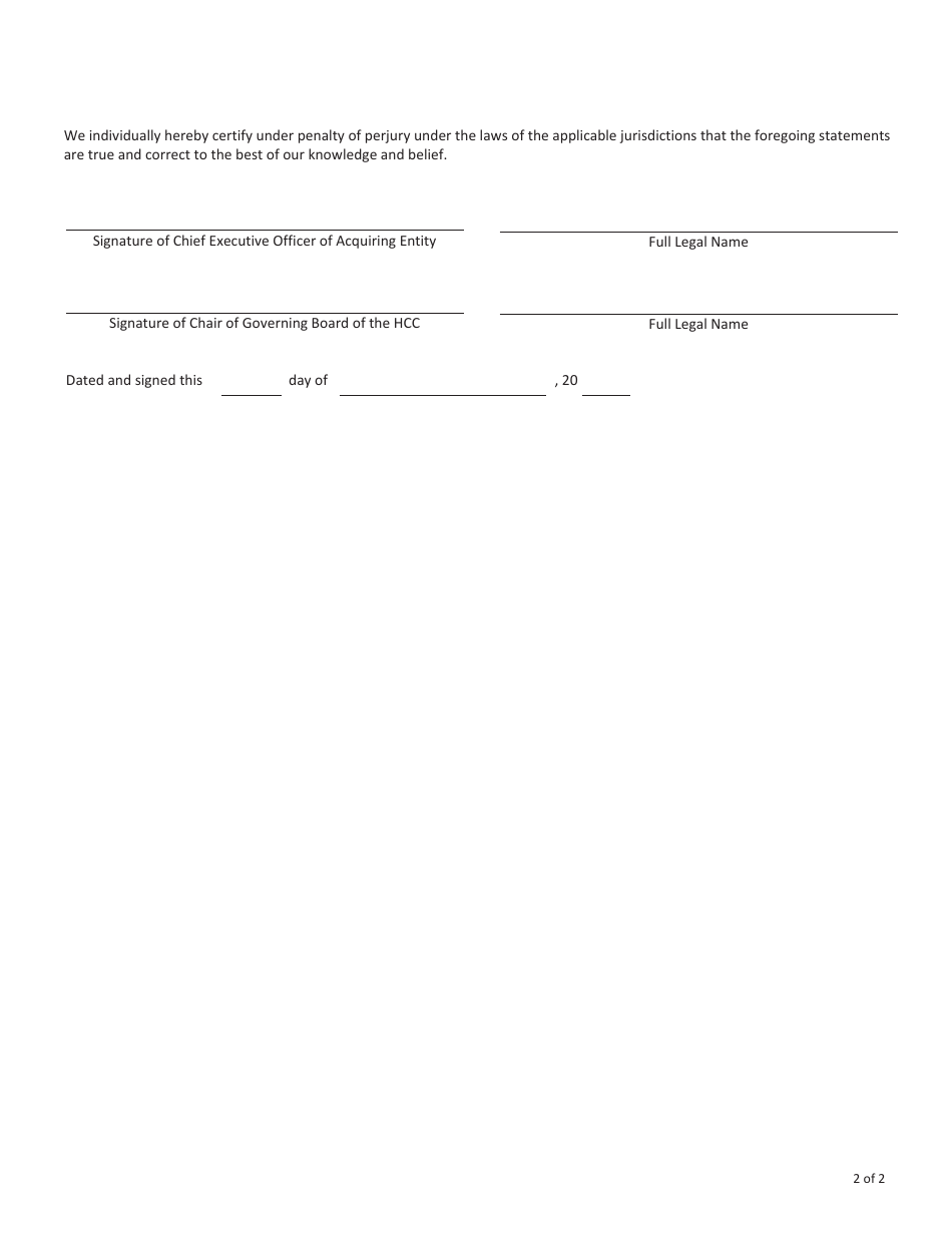 Form FIN491 Health Care Collaborative (Hcc) Acquisition Form - Texas, Page 2