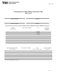 Form FIN384 (CCRC Form 3) Continuing Care Providers Officers and Directors Page - Texas