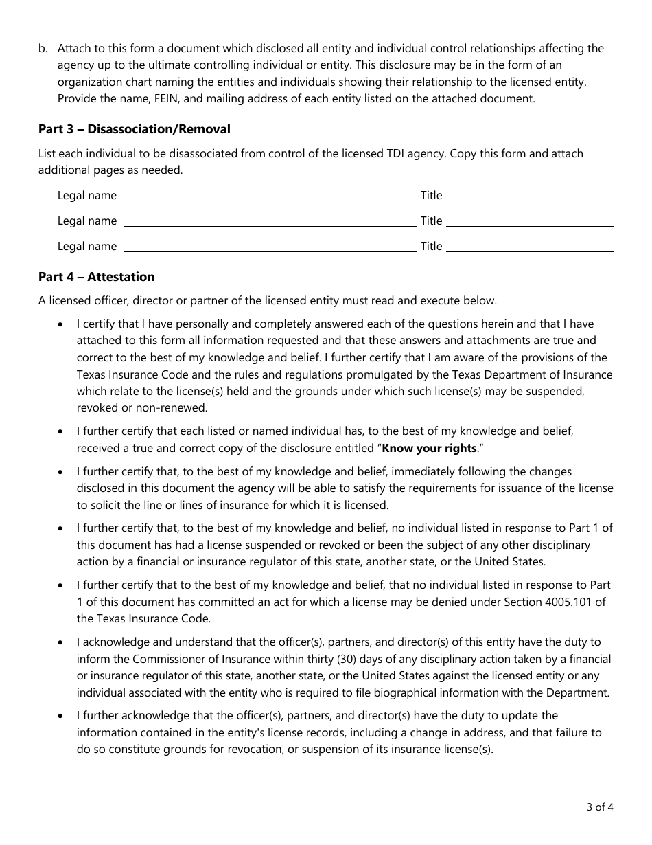 Form FIN531 Biographical Form and Certification of License Qualification - Texas, Page 3