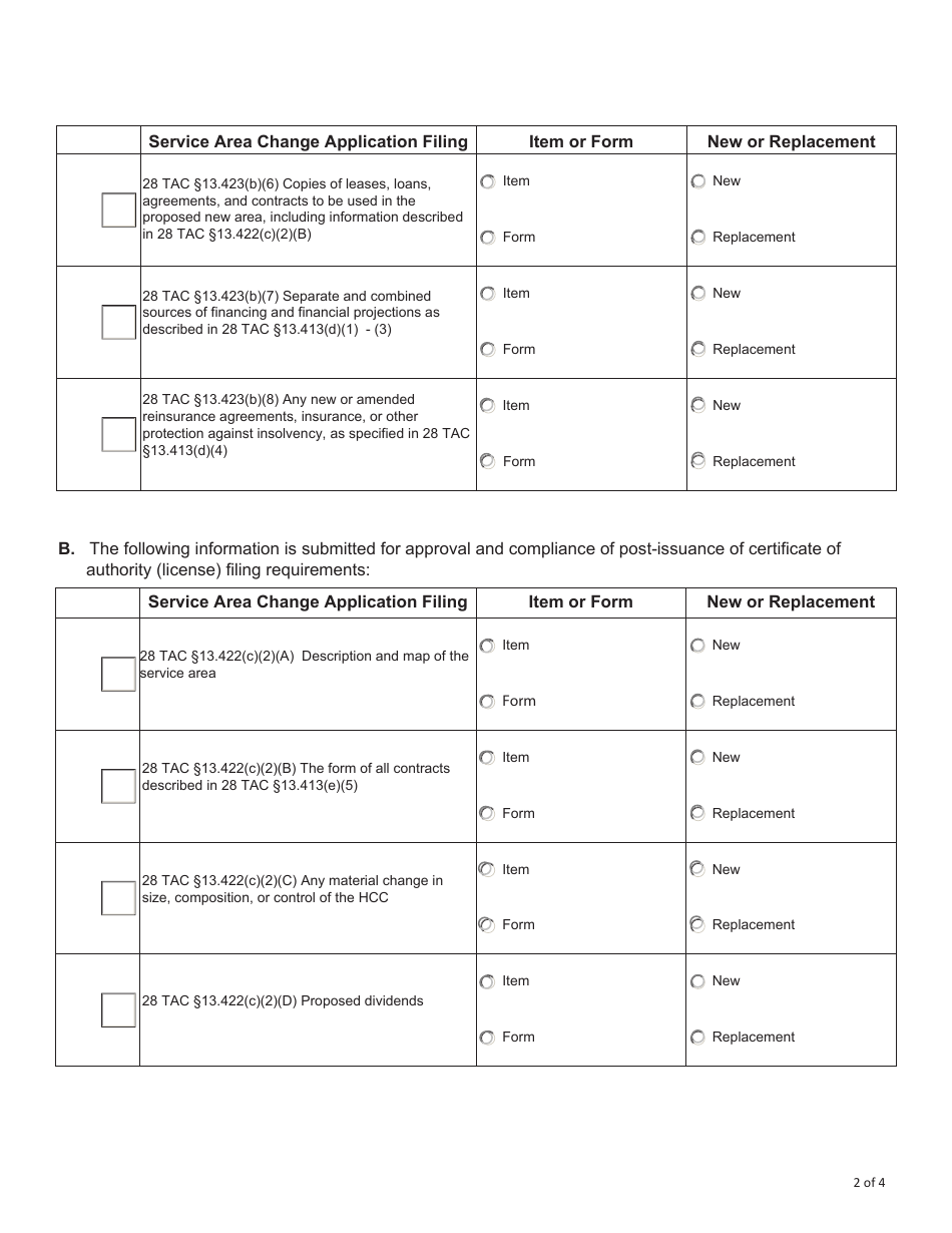 Form FIN496 Transmittal Checklist for Health Care Collaborative (Hcc) Filings - Texas, Page 2