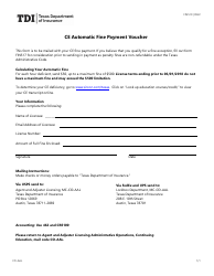 Document preview: Form FIN519 Ce Automatic Fine Payment Voucher - Texas