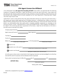 Document preview: Form FIN529 Life Agent License Use Affidavit - Texas
