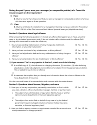 Form FINT08 Title Insurance Licensing Biographical Information - Texas, Page 2