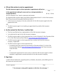 Form FINT10 Title Insurance Agent or Direct Operation Appointment - Texas, Page 3