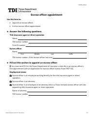 Document preview: Form FINT09 Escrow Officer Appointment - Texas