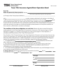 Document preview: Form FINT122 Texas Title Insurance Agent/Direct Operation Bond - Texas