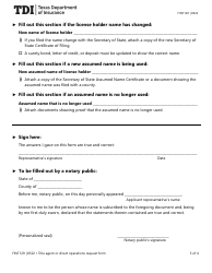 Form FINT129 Title Insurance Agent or Direct Operation Change Request Form - Texas, Page 3