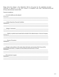 Form FIN468 Workers&#039; Compensation Self-insurance Group (Sig) Notification Form - Texas, Page 2