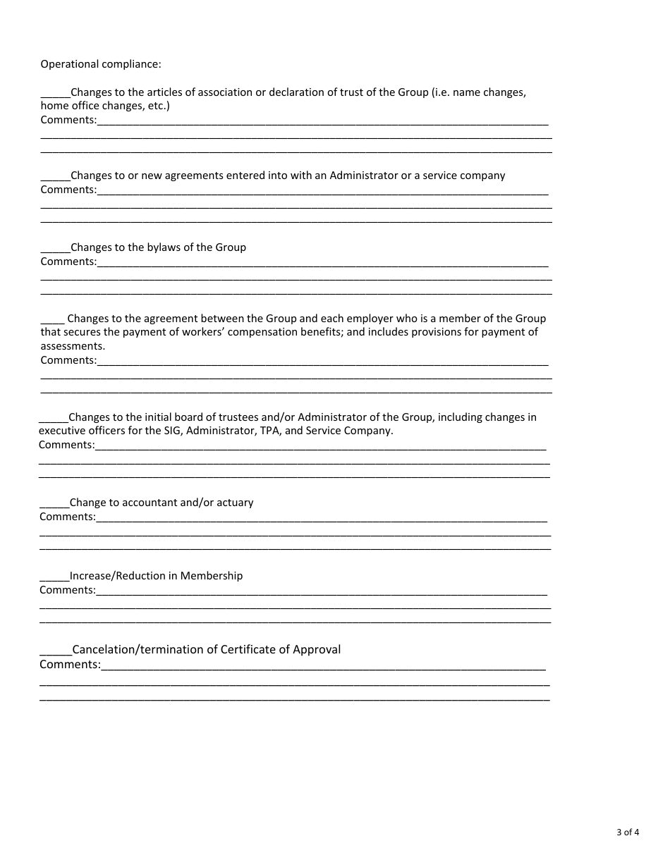 Form FIN468 Workers Compensation Self-insurance Group (Sig) Notification Form - Texas, Page 3