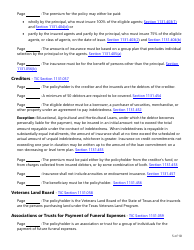 Form LAC005 Group Life Insurance Checklist - Texas, Page 5