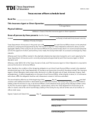 Document preview: Form FINT123 Texas Escrow Officers Schedule Bond - Texas