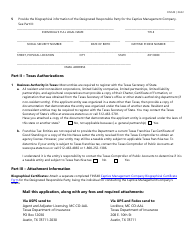 Form FIN549 Captive Management Company Registration - Texas, Page 2
