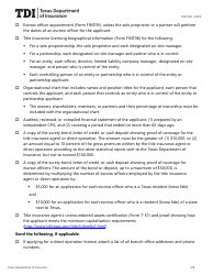 Form FINT143 Application for Title Insurance Agent or Direct Operation License - Texas, Page 2