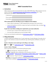 Document preview: Form LAH312 HMO Transmittal Form - Texas